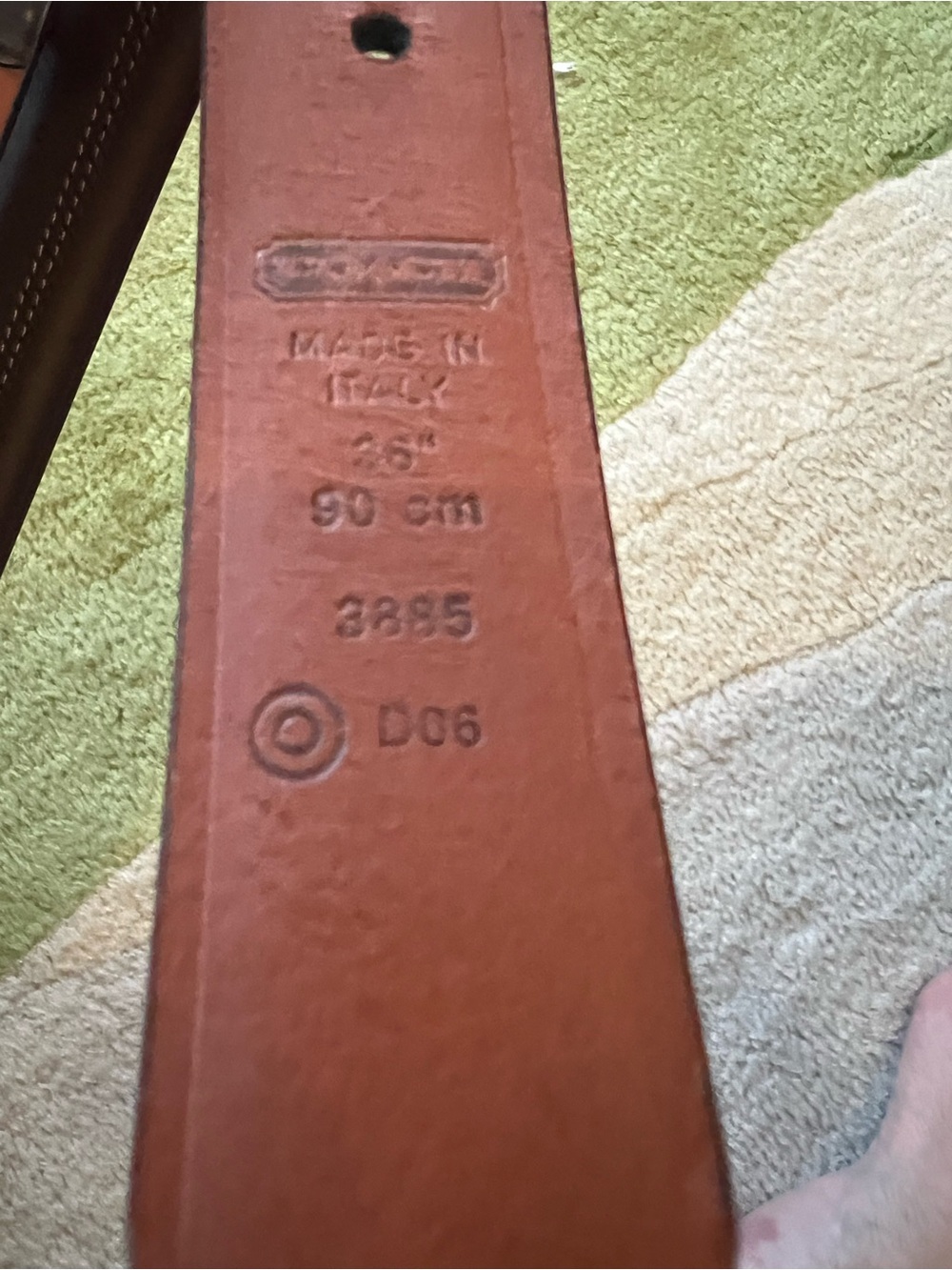 COACH, Leather belt Made in Italy. Men's, Brown 36 inches - Picture 4 of 6
